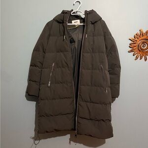 DKNY Women's Gray Puffer Jacket/Coat, Long